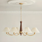 Lustre moderne réglable en tissu plissé pour salon