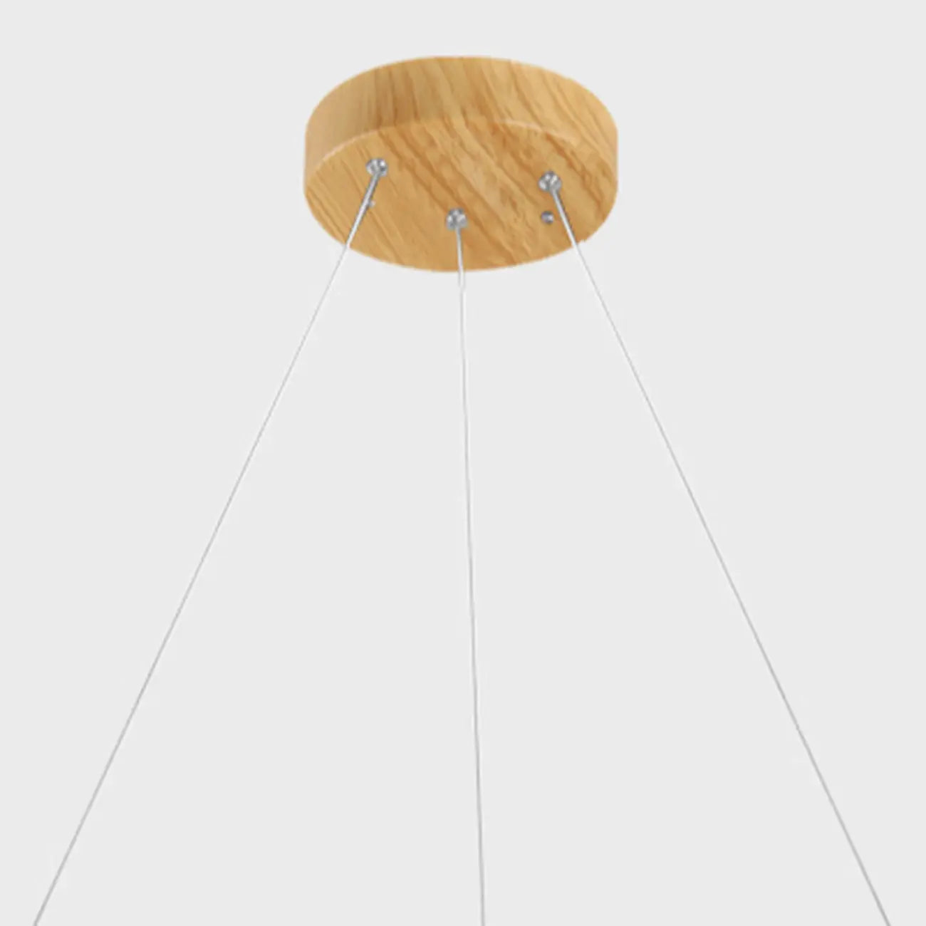 Lustre moderne circulaire en bois avec LED et hauteur réglable