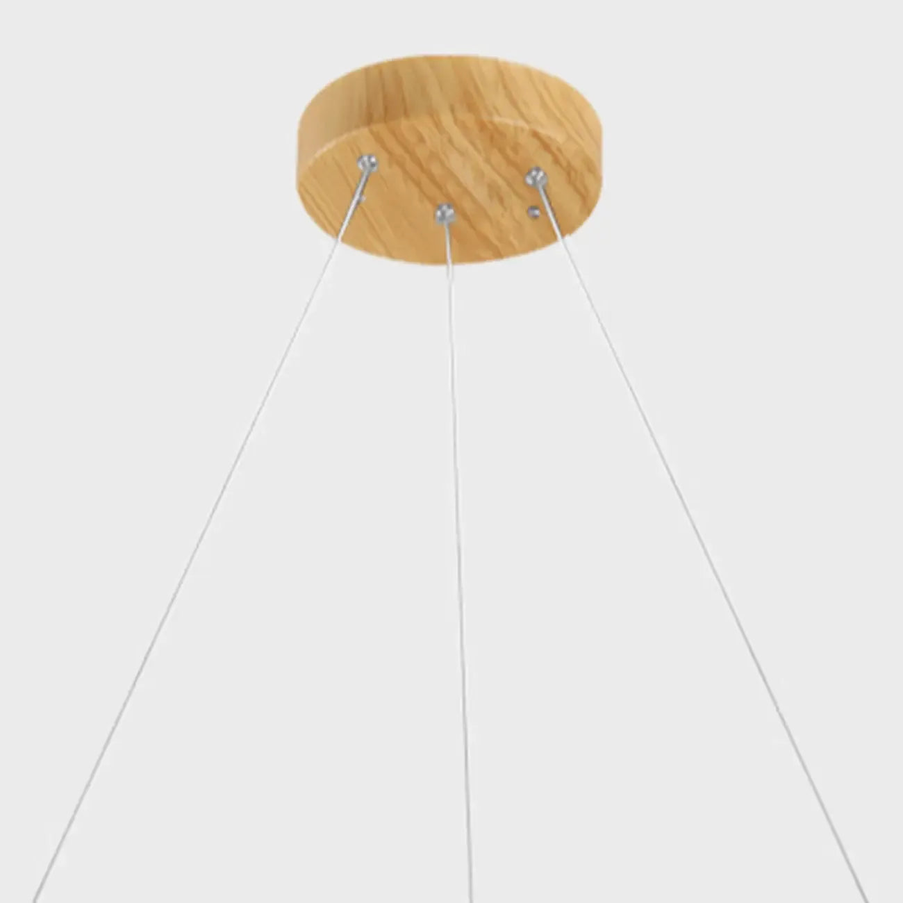 Lustre moderne circulaire en bois avec LED et hauteur réglable