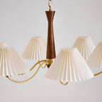 Lustre moderne réglable en tissu plissé pour salon