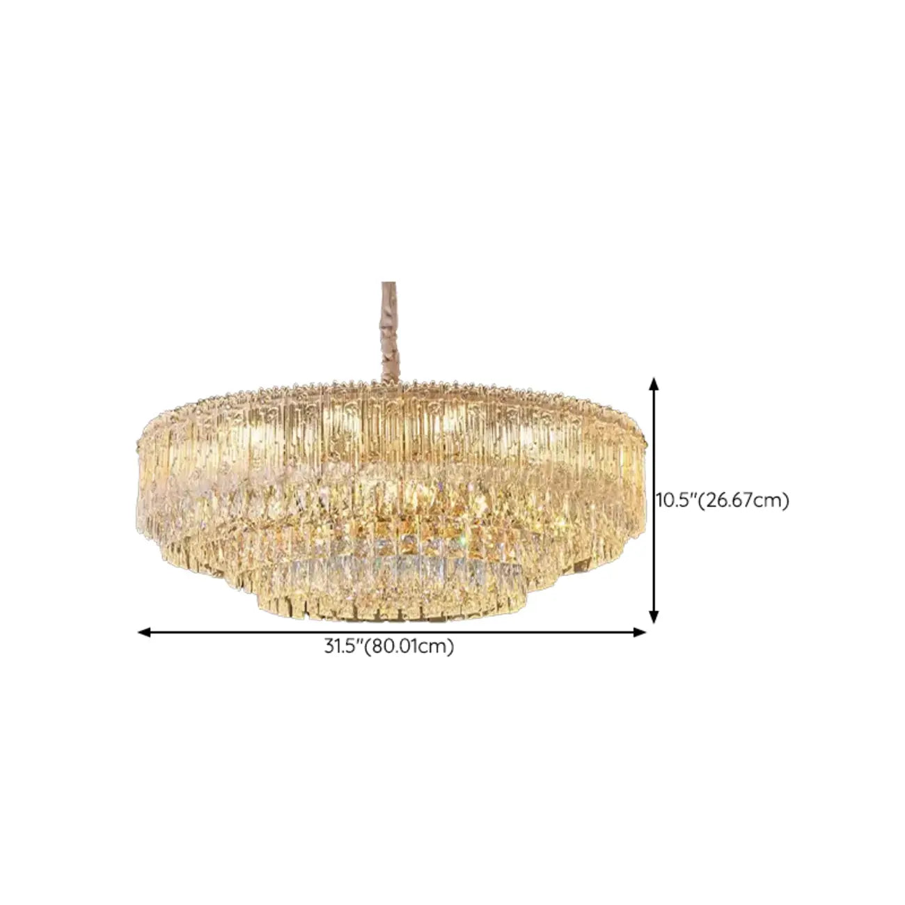 Lampadario moderno di lusso in cristallo regolabile multilivello