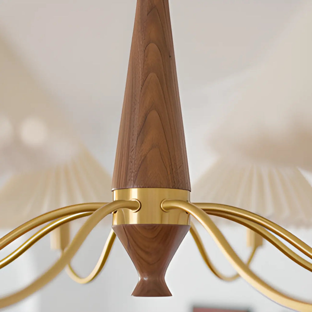 Lustre moderne réglable en tissu plissé pour salon