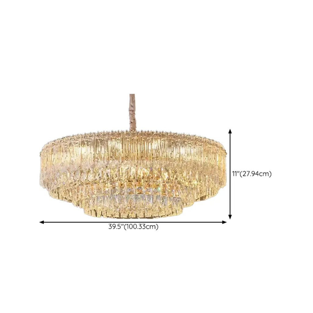Lampadario moderno di lusso in cristallo regolabile multilivello