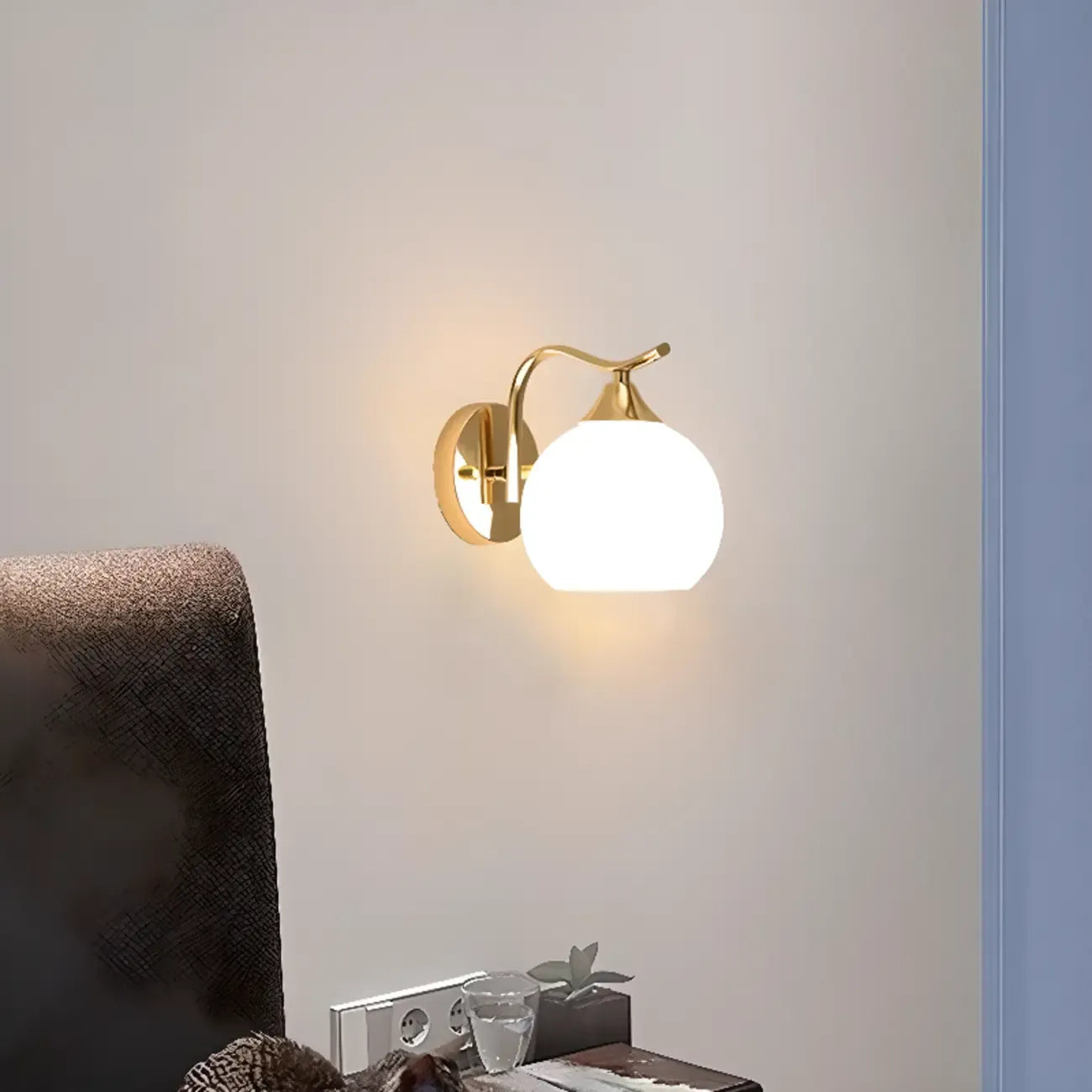 Applique murale moderne Globe pour salle de bain avec finition chromée