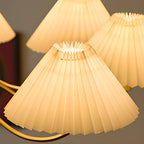 Lustre moderne réglable en tissu plissé pour salon