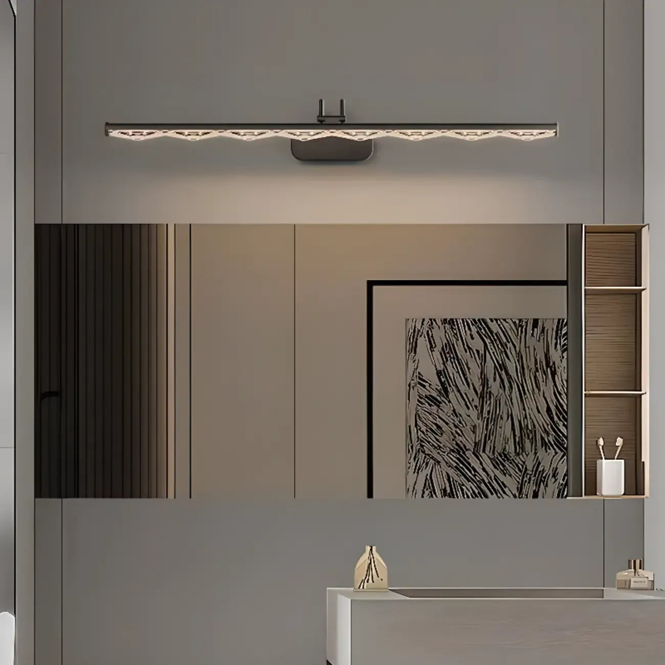 Applique murale LED linéaire moderne au-dessus du miroir de salle de bain