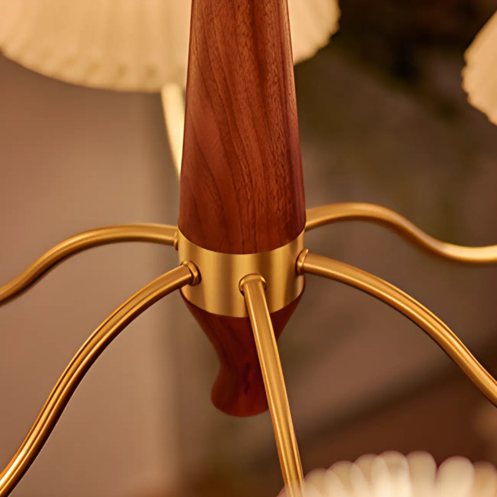 Lustre moderne réglable en tissu plissé pour salon