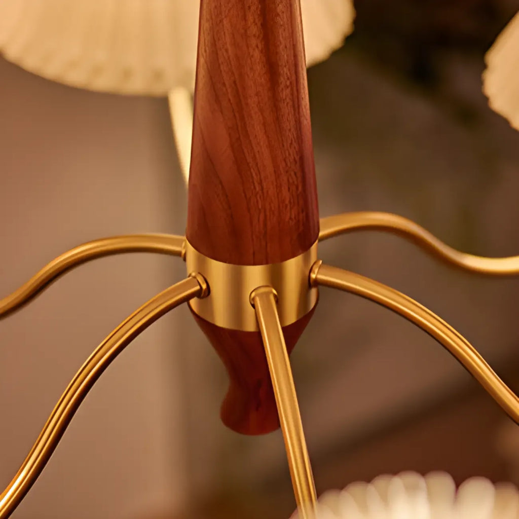 Lustre moderne réglable en tissu plissé pour salon