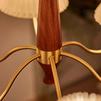Lustre moderne réglable en tissu plissé pour salon