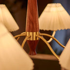 Lustre moderne réglable en tissu plissé pour salon