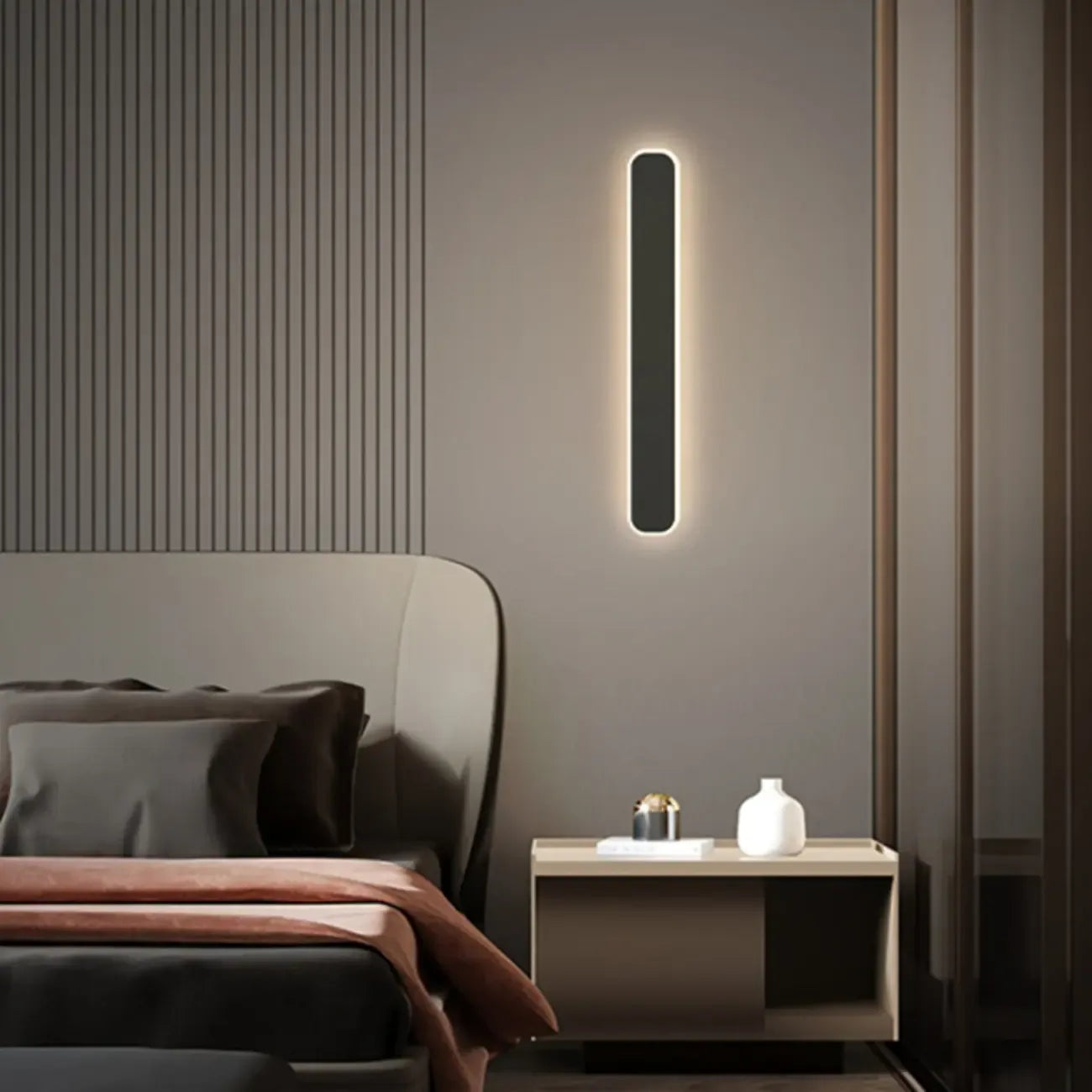 Applique murale linéaire LED moderne d'intérieur avec abat-jour en acrylique