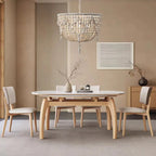 Lustre élégant à perles blanches pour salle à manger moderne
