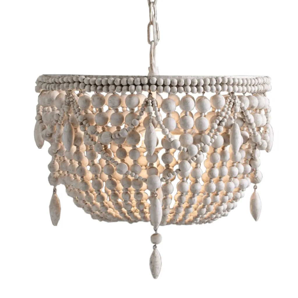 Lustre élégant à perles blanches pour salle à manger moderne