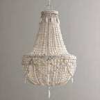 Lustre élégant à perles blanches pour salle à manger moderne