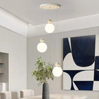 Suspension ronde design en forme de lune avec détails perlés pour la décoration intérieure