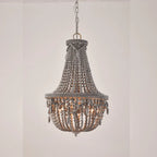 Lustre élégant à perles blanches pour salle à manger moderne