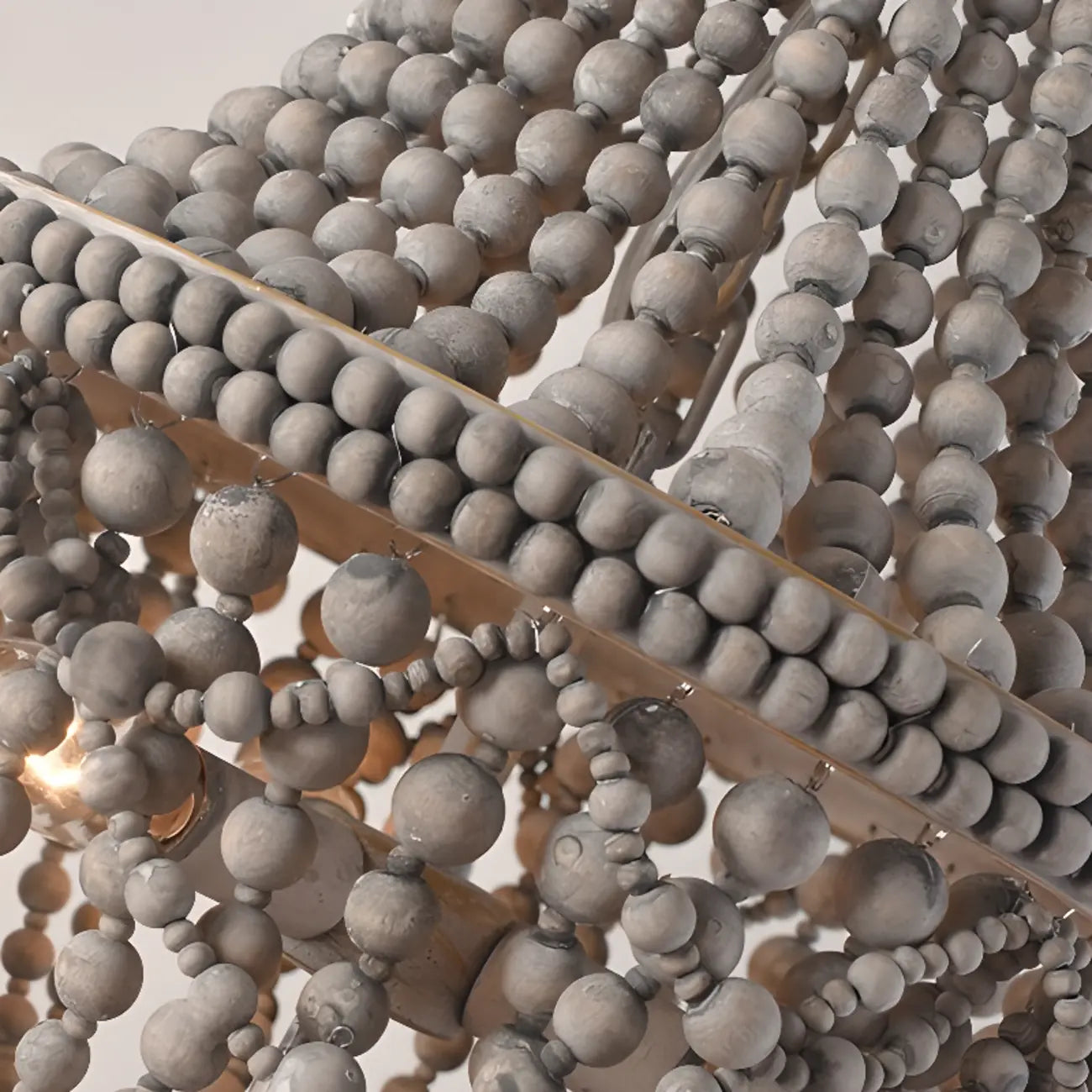 Lustre élégant à perles blanches pour salle à manger moderne