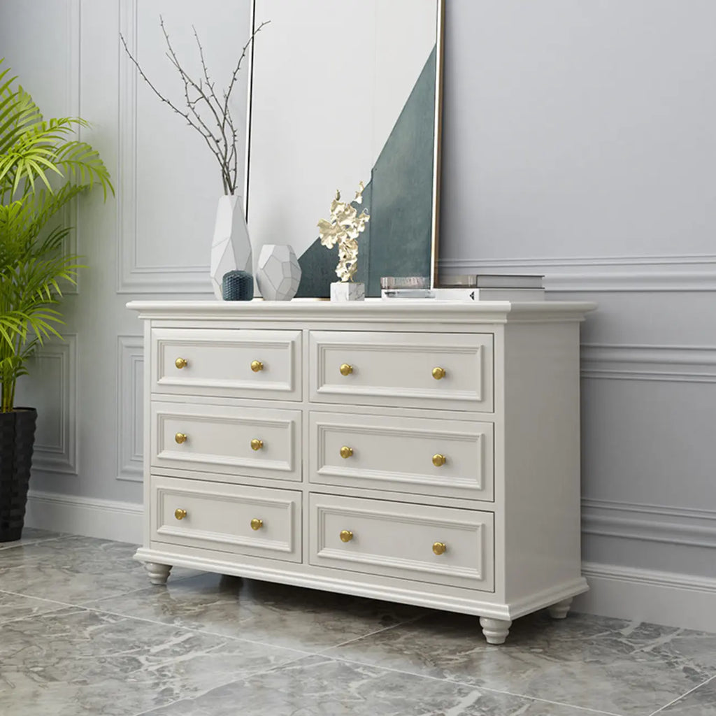 Commode de célibataire en bois blanc de qualité supérieure avec poignée dorée