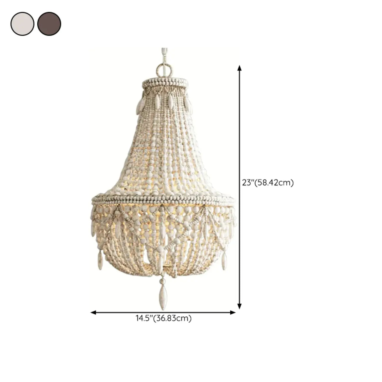 Lustre élégant à perles blanches pour salle à manger moderne