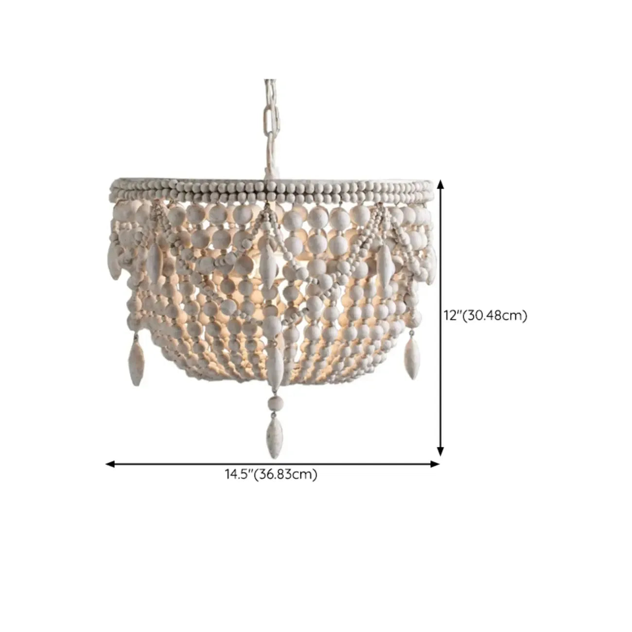 Lustre élégant à perles blanches pour salle à manger moderne