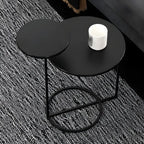 Table de chevet ronde minimaliste en métal à 2 niveaux