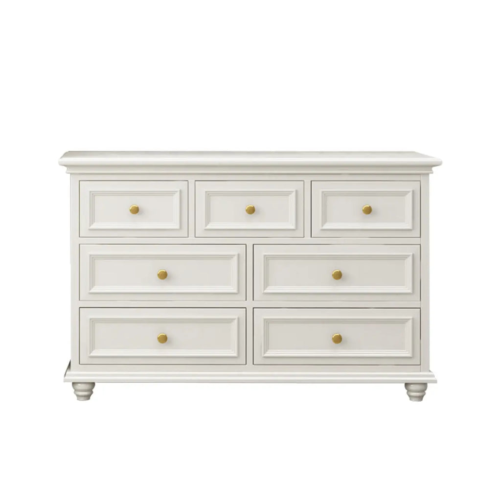 Commode de célibataire en bois blanc de qualité supérieure avec poignée dorée