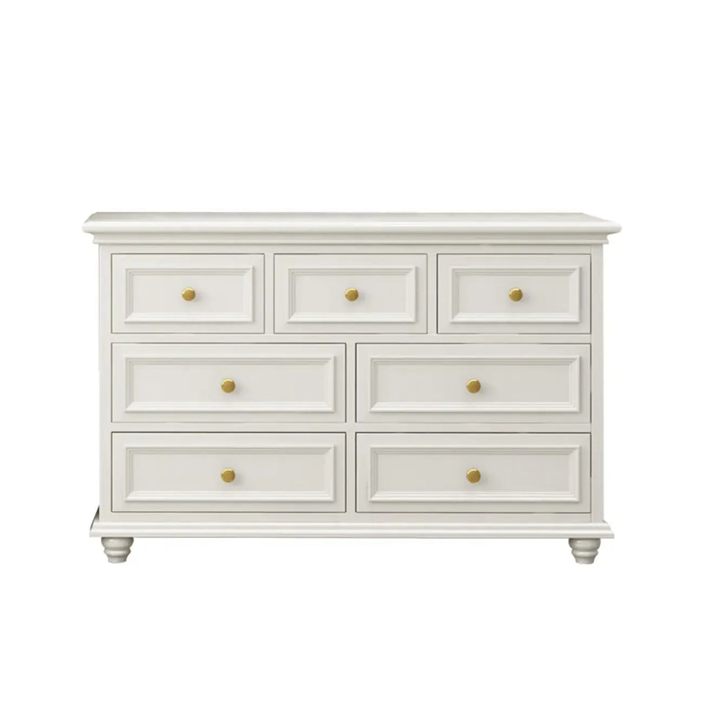 Commode de célibataire en bois blanc de qualité supérieure avec poignée dorée