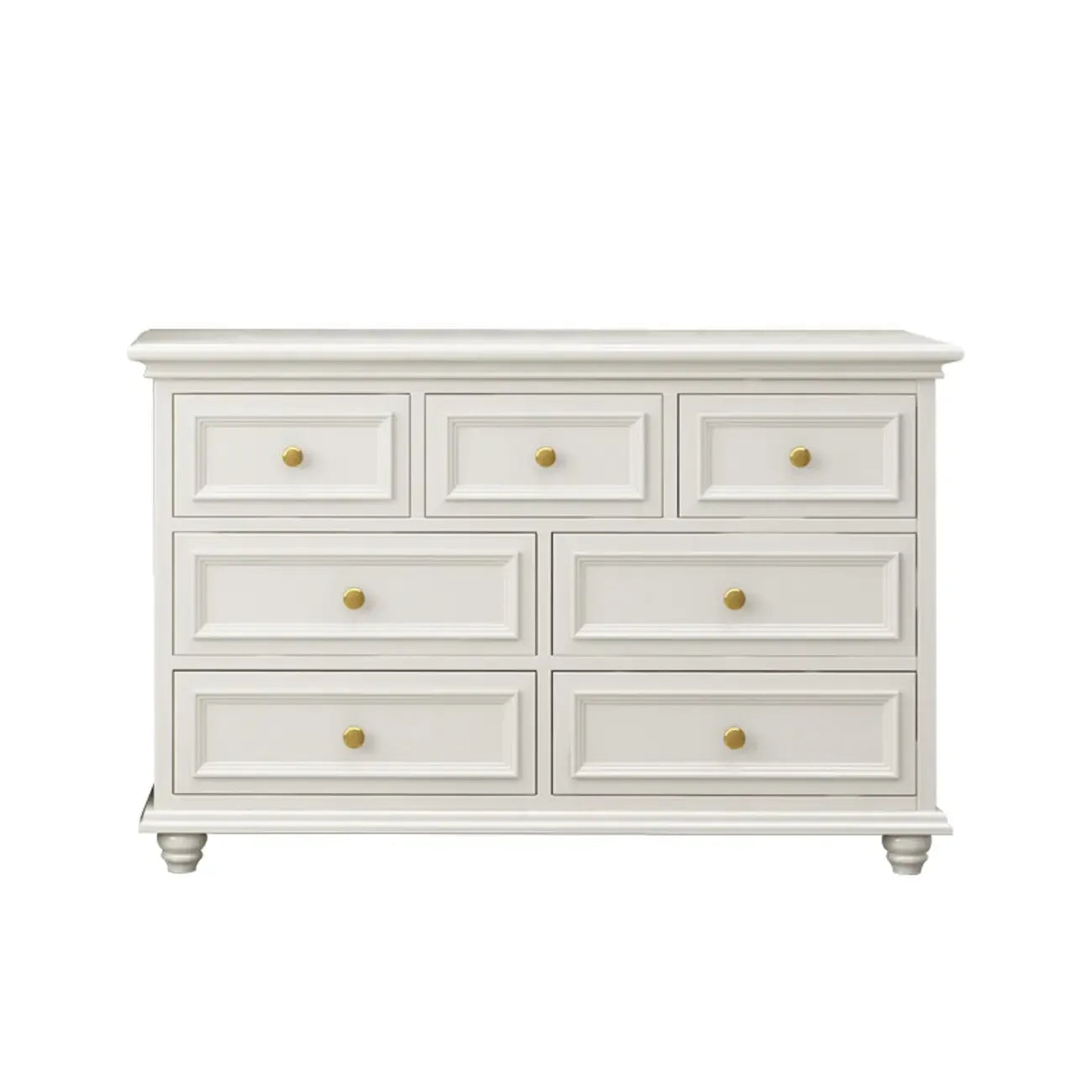 Commode de célibataire en bois blanc de qualité supérieure avec poignée dorée