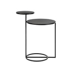 Table de chevet ronde minimaliste en métal à 2 niveaux