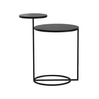 Table de chevet ronde minimaliste en métal à 2 niveaux