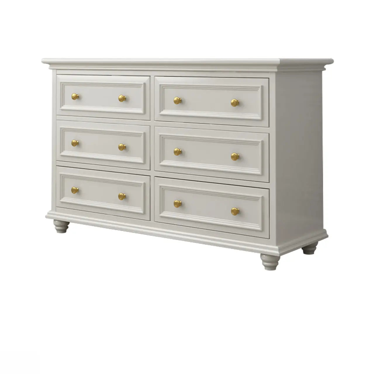 Commode de célibataire en bois blanc de qualité supérieure avec poignée dorée