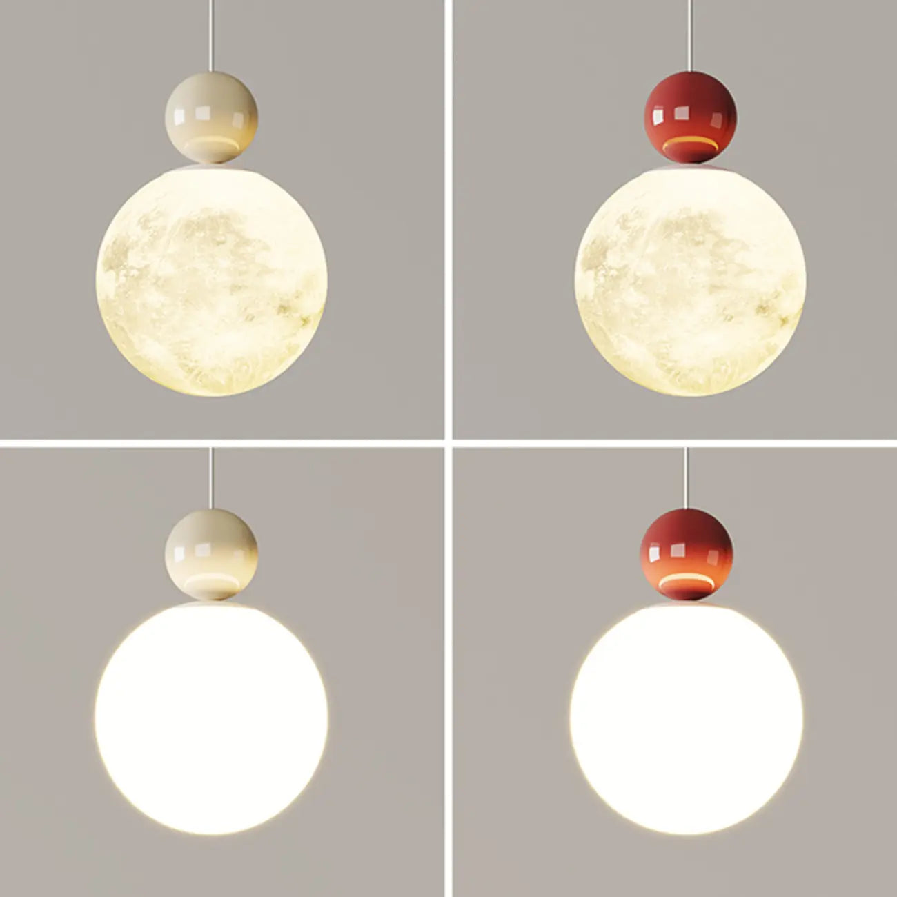 Suspension ronde design en forme de lune avec détails perlés pour la décoration intérieure