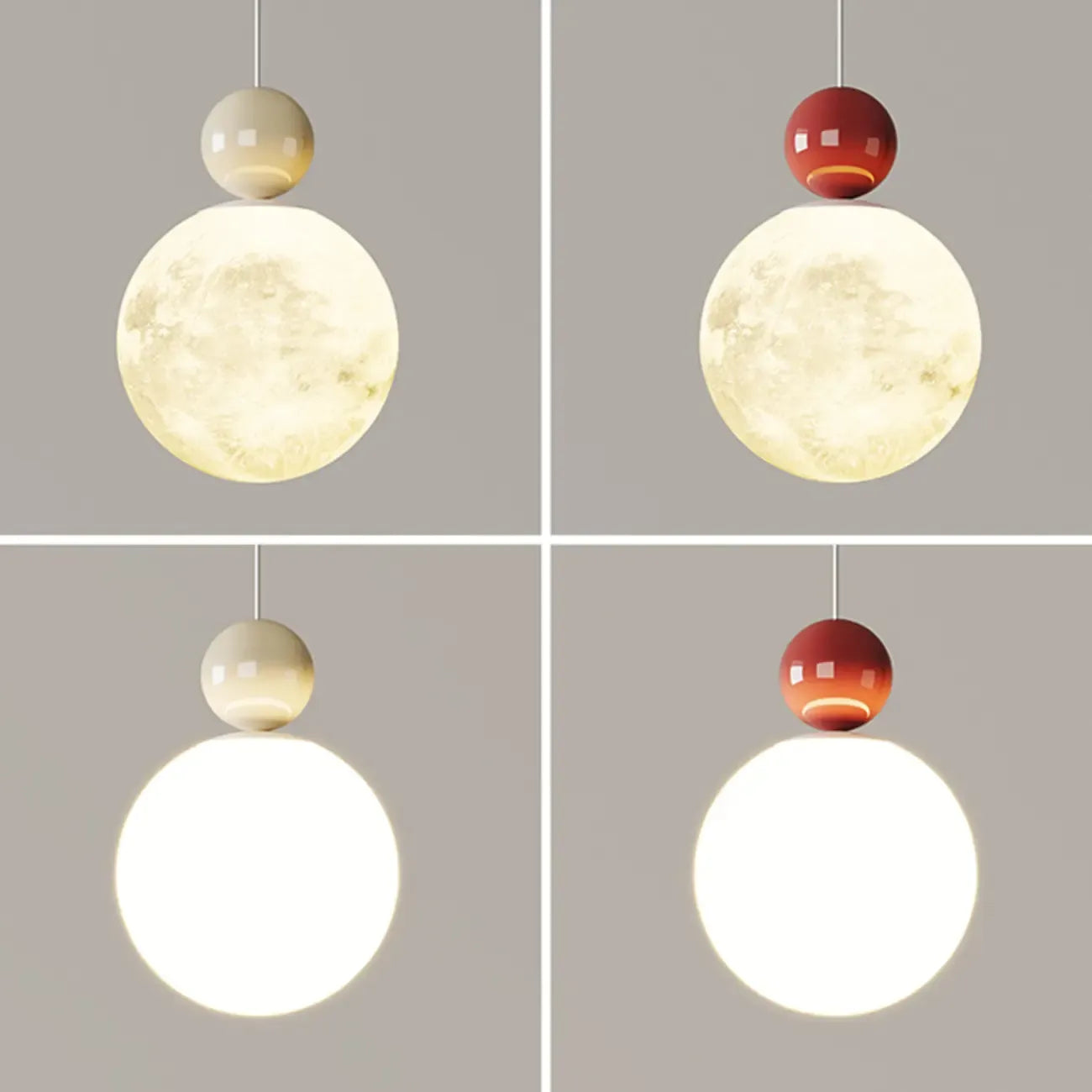 Suspension ronde design en forme de lune avec détails perlés pour la décoration intérieure