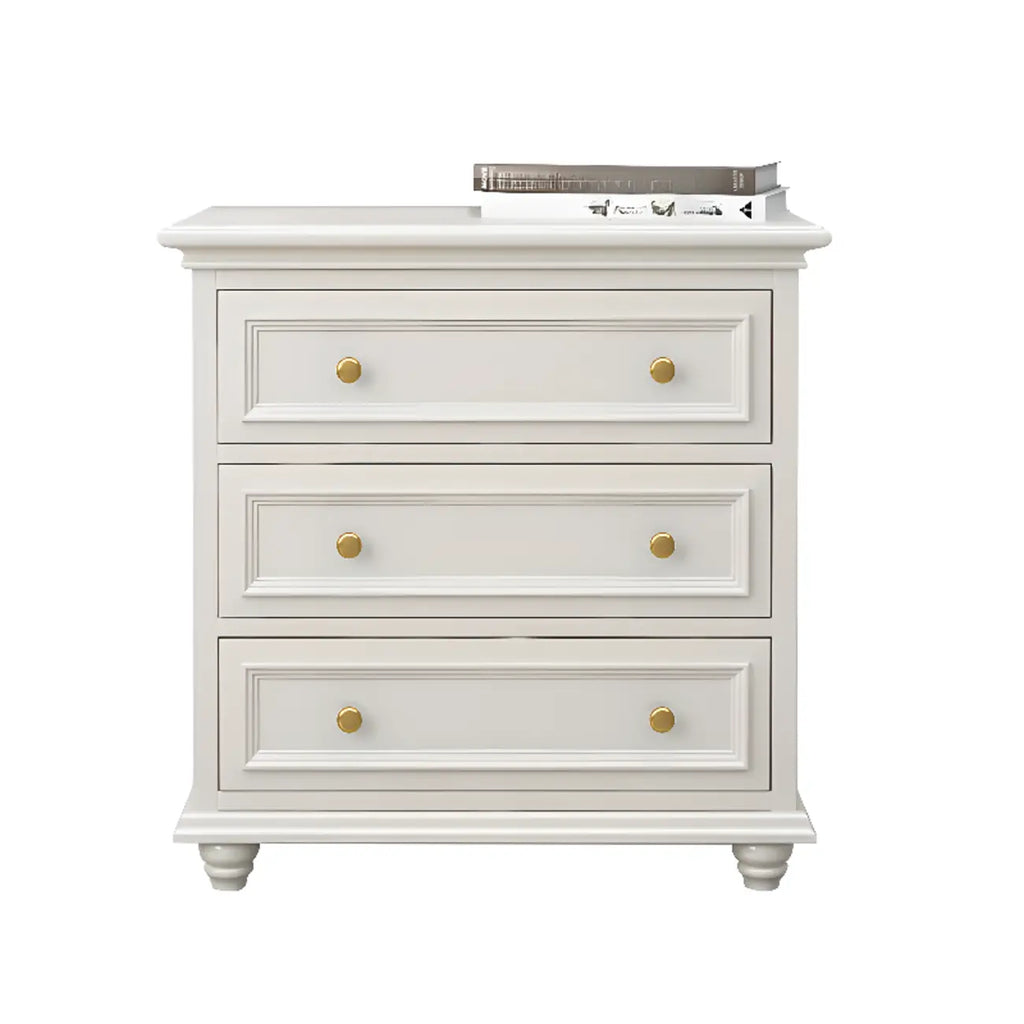 Commode de célibataire en bois blanc de qualité supérieure avec poignée dorée