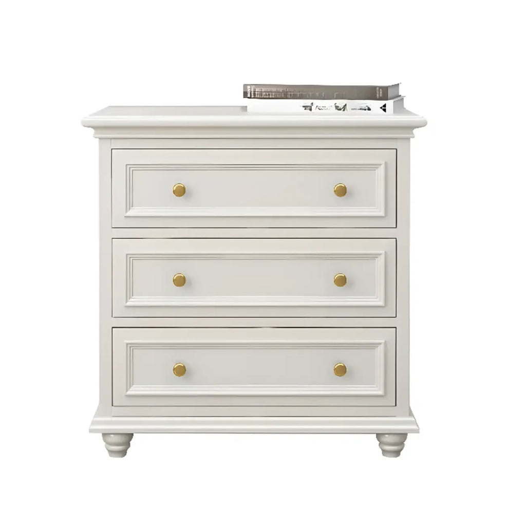 Commode de célibataire en bois blanc de qualité supérieure avec poignée dorée