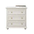 Commode de célibataire en bois blanc de qualité supérieure avec poignée dorée