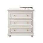 Commode de célibataire en bois blanc de qualité supérieure avec poignée dorée