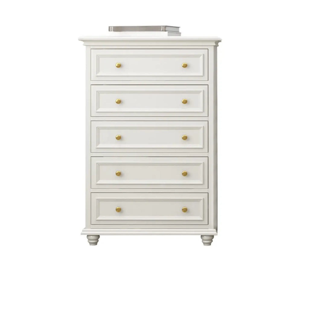 Commode de célibataire en bois blanc de qualité supérieure avec poignée dorée