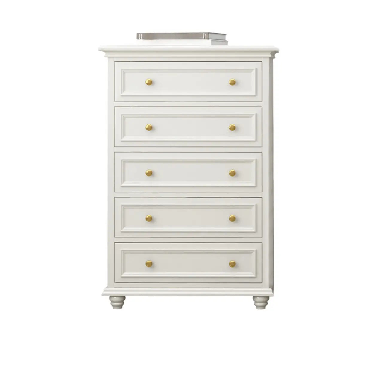 Commode de célibataire en bois blanc de qualité supérieure avec poignée dorée