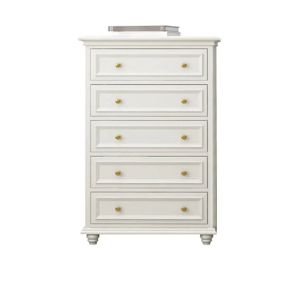 Commode de célibataire en bois blanc de qualité supérieure avec poignée dorée