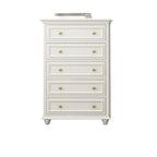 Commode de célibataire en bois blanc de qualité supérieure avec poignée dorée
