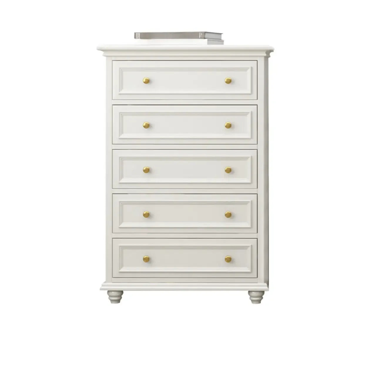 Commode de célibataire en bois blanc de qualité supérieure avec poignée dorée