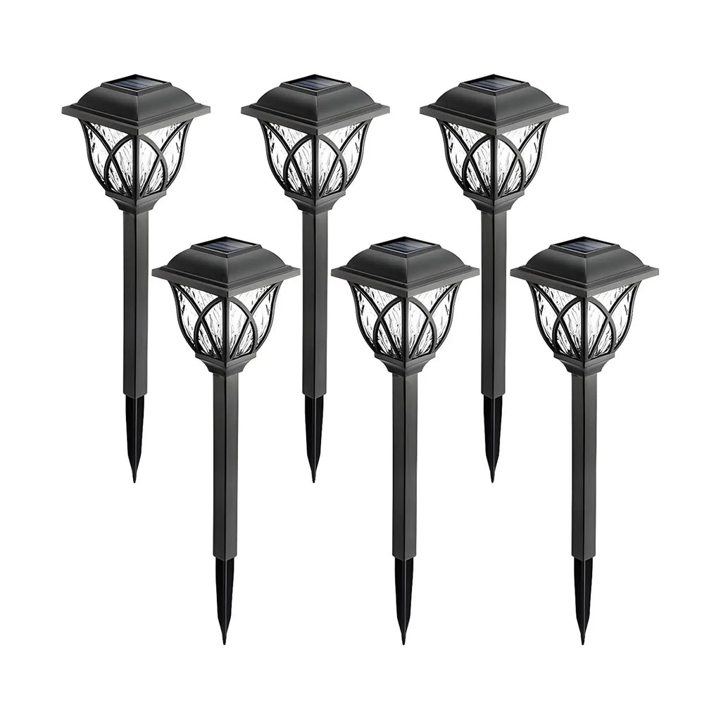 Borne lumineuse solaire LED artistique d'extérieur pour allée de jardin