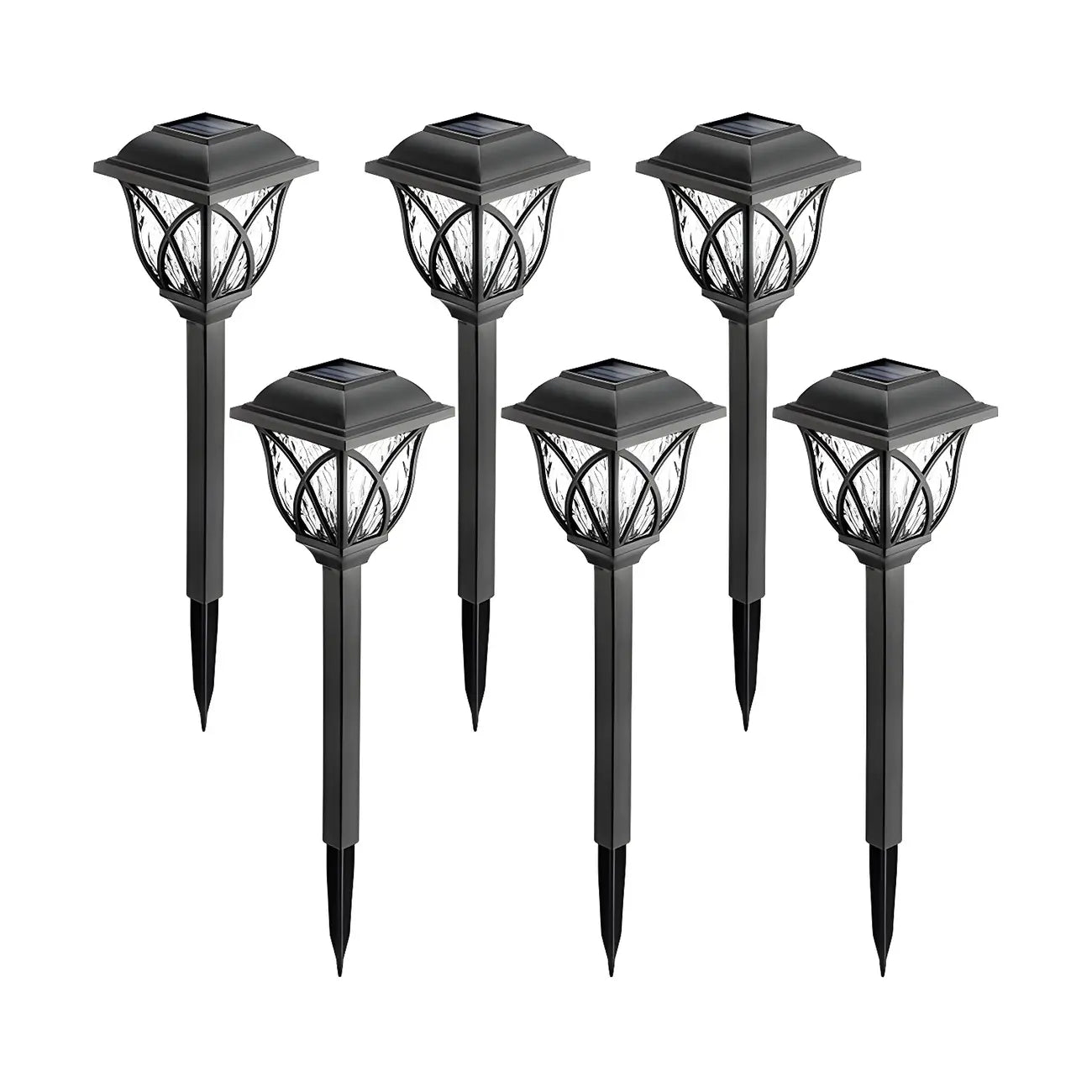 Borne lumineuse solaire LED artistique d'extérieur pour allée de jardin