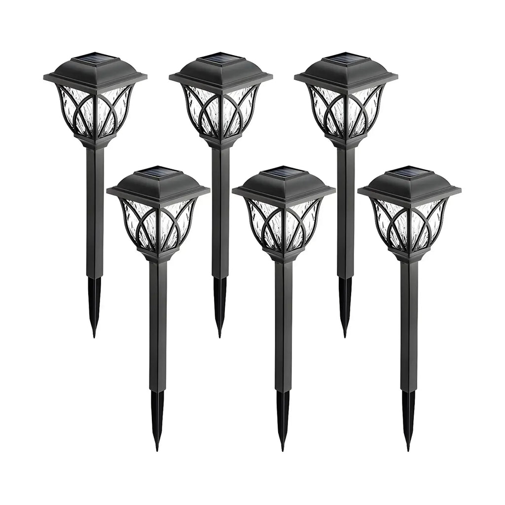 Borne lumineuse solaire LED artistique d'extérieur pour allée de jardin