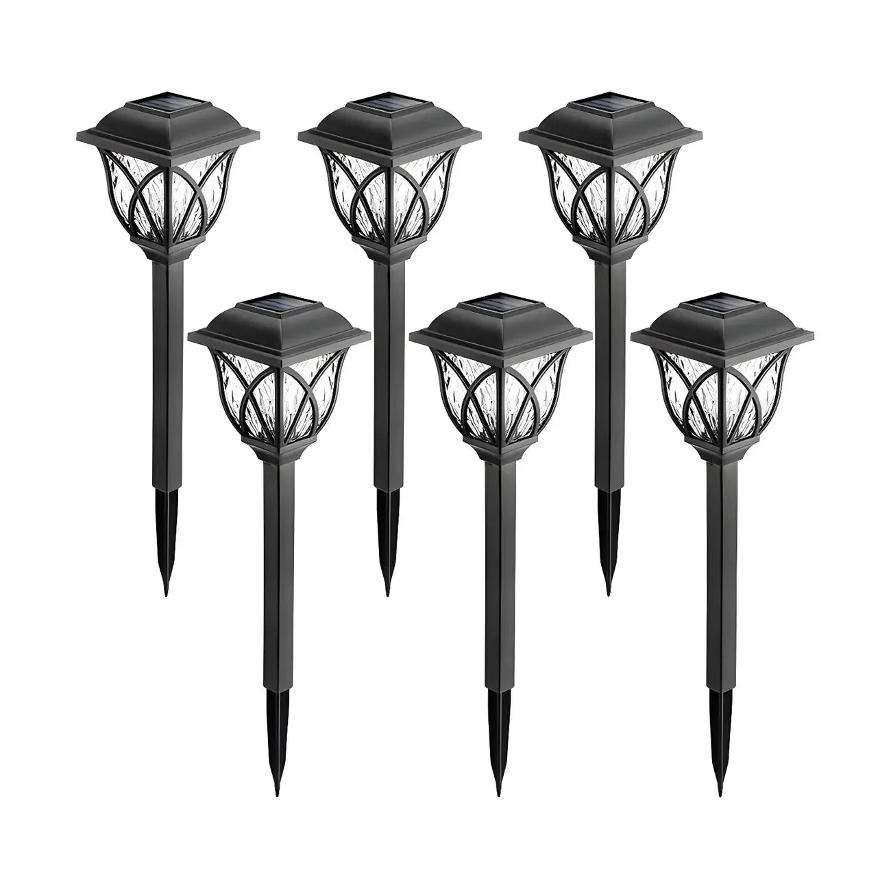 Borne lumineuse solaire LED artistique d'extérieur pour allée de jardin