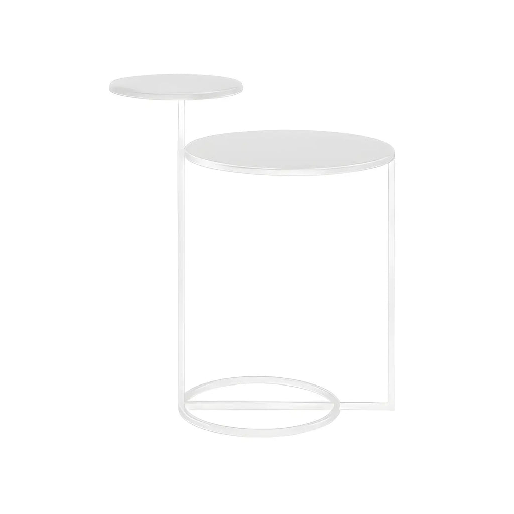 Table de chevet ronde minimaliste en métal à 2 niveaux
