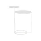 Table de chevet ronde minimaliste en métal à 2 niveaux