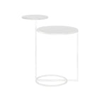 Table de chevet ronde minimaliste en métal à 2 niveaux