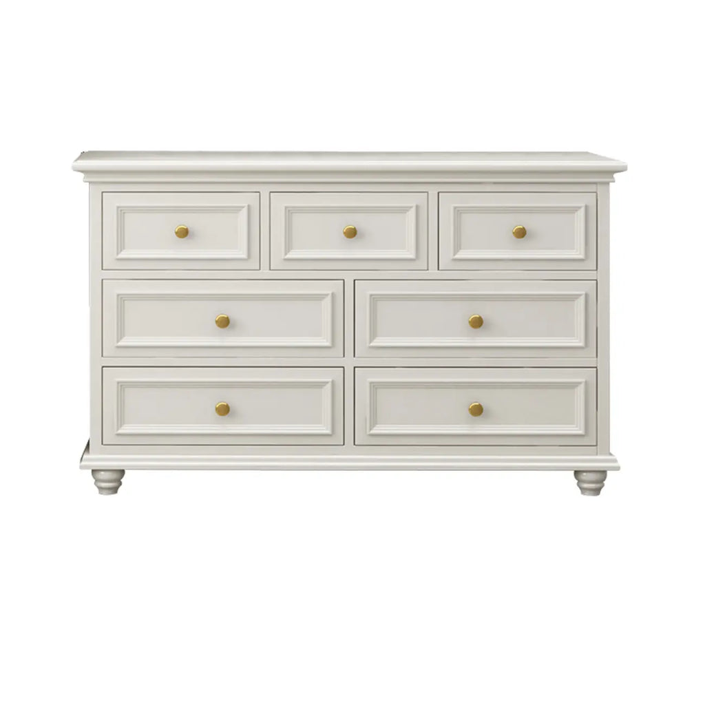 Commode de célibataire en bois blanc de qualité supérieure avec poignée dorée